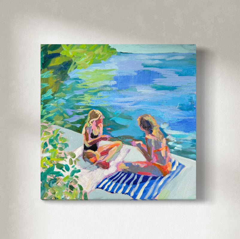 Chatting by the Water - Original Painting *
