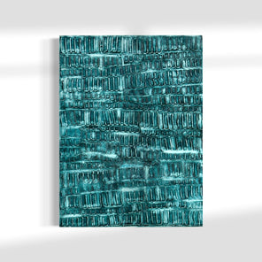 Original abstract painting with white and gray patterns on a white background