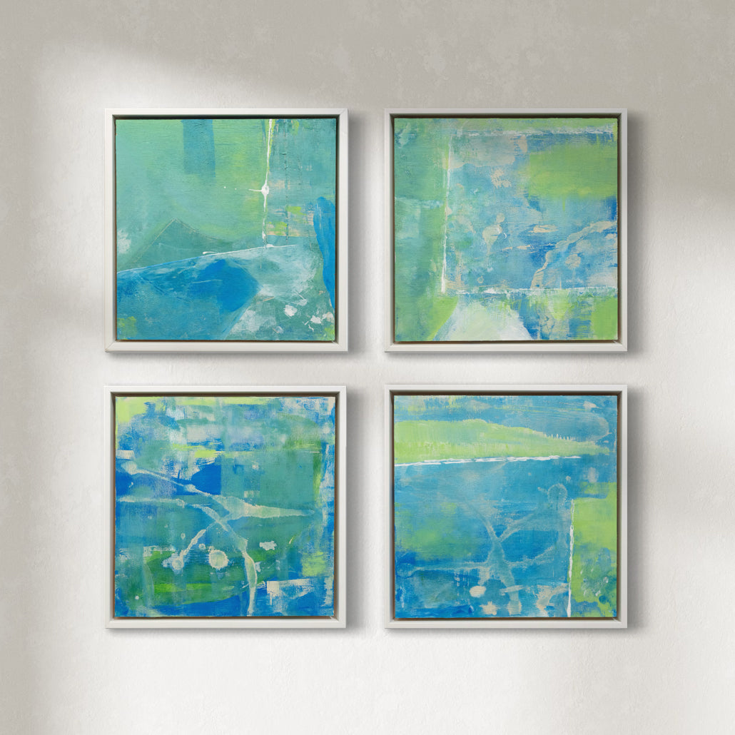 Study in Greens and Blues #1 - #4 - Original Paintings *