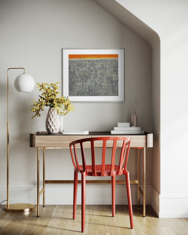 Sunset, Gray Sea - Original Modern Painting *