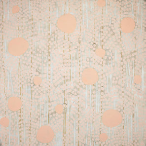 An abstract painting by Sofie Swann with a pattern of small and large circles. 