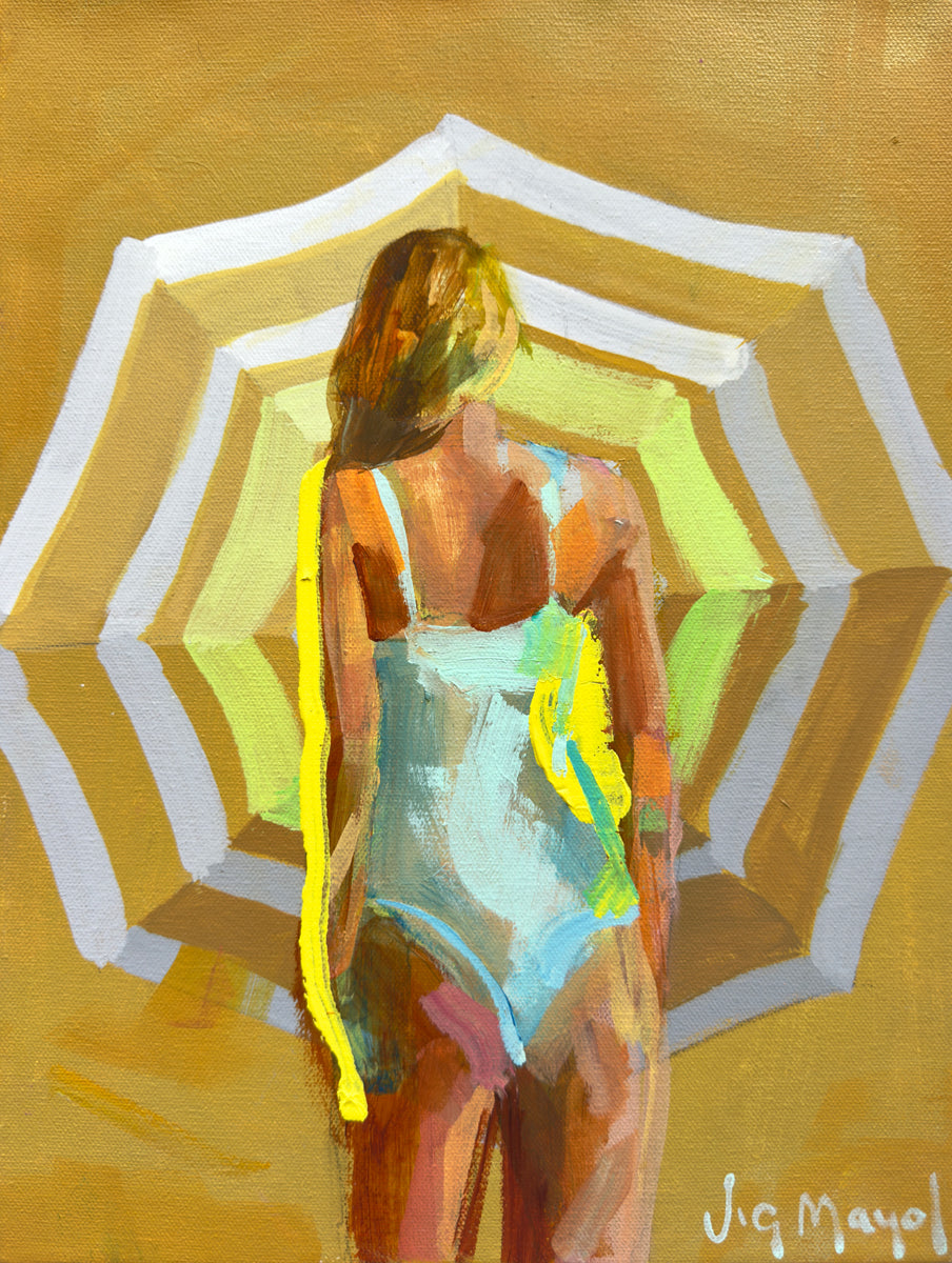 Umbrella Mini Swimmer Series XVIII - Original Painting *