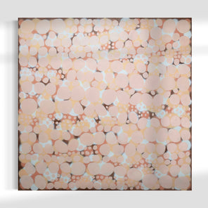 Original abstract painting with white and gray patterns on a white background