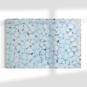 Original abstract painting with white and gray patterns on a white background