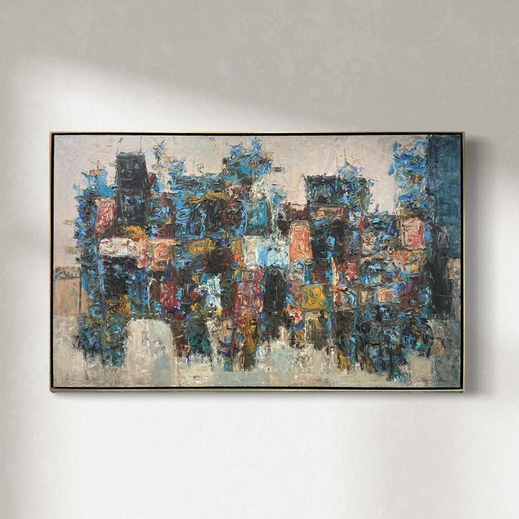 original abstract modern oil painting.