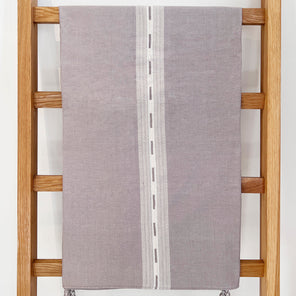 SALE SanCri Handmade Cotton Tablecloth in Gray and White