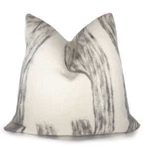 Grey & Ivory Wool Accent Pillow