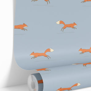 Light Blue Foxes Wallpaper