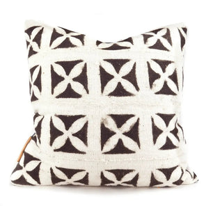 Modern Boho | Black & White Neutral Mudcloth Pillow