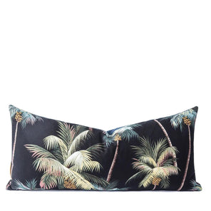 Modern Boho | Neon Palm Tree Queen Lumbar Pillow
