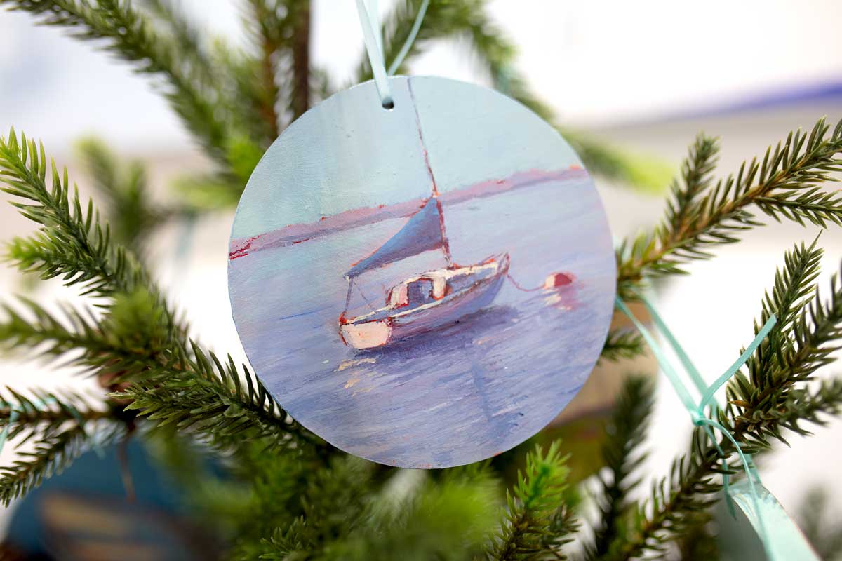 Morning Mooring - Painted Ornament