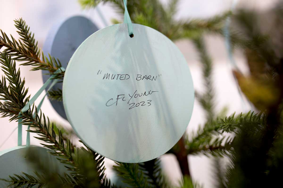 Muted Barn - Painted Ornament