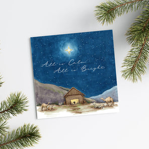 Silent Night Nativity Greeting Card (Pack of 5)