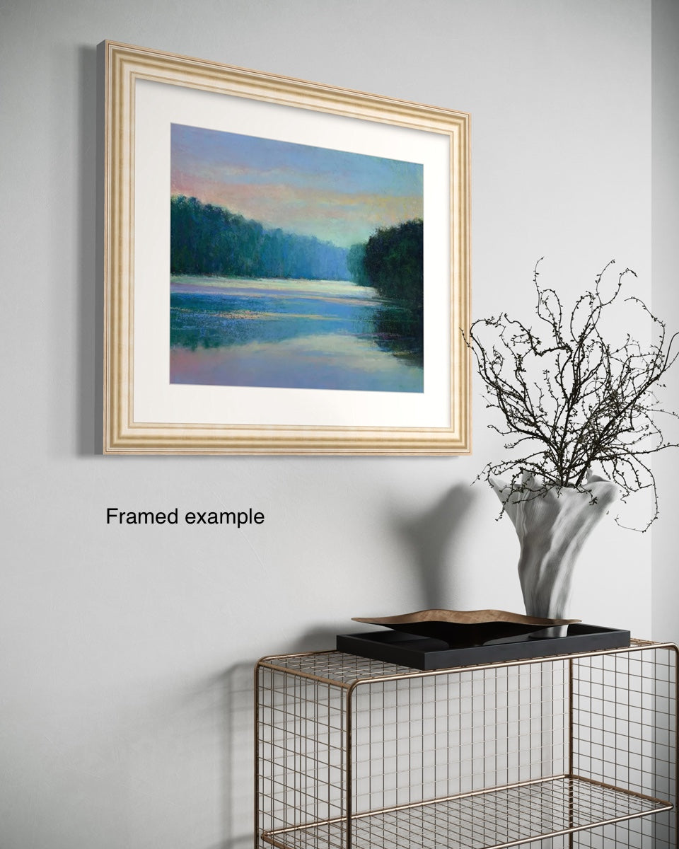 The Blue and Rose Lake - Original Painting