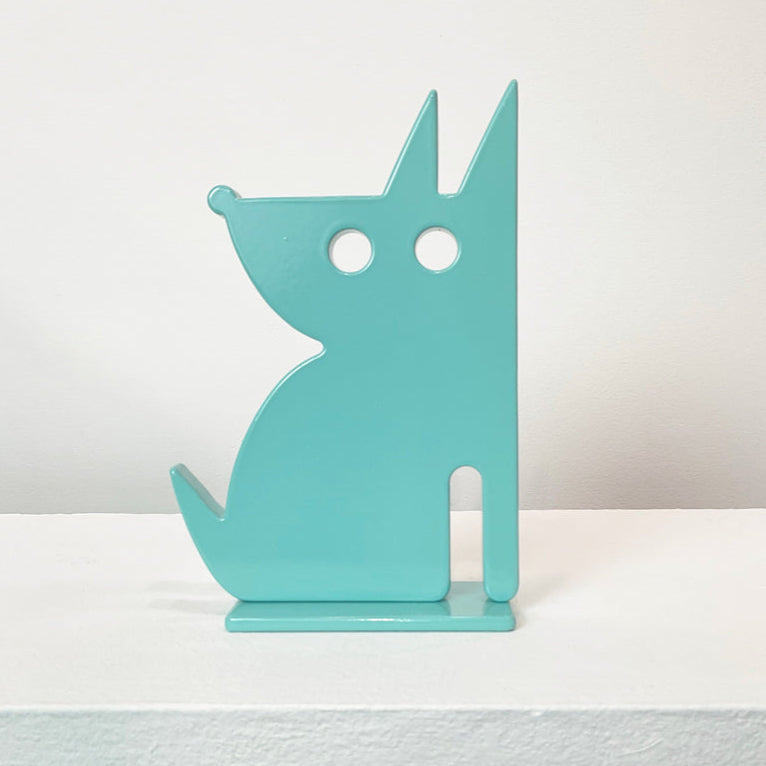 Mini Sitting Dog - Original Steel Sculpture