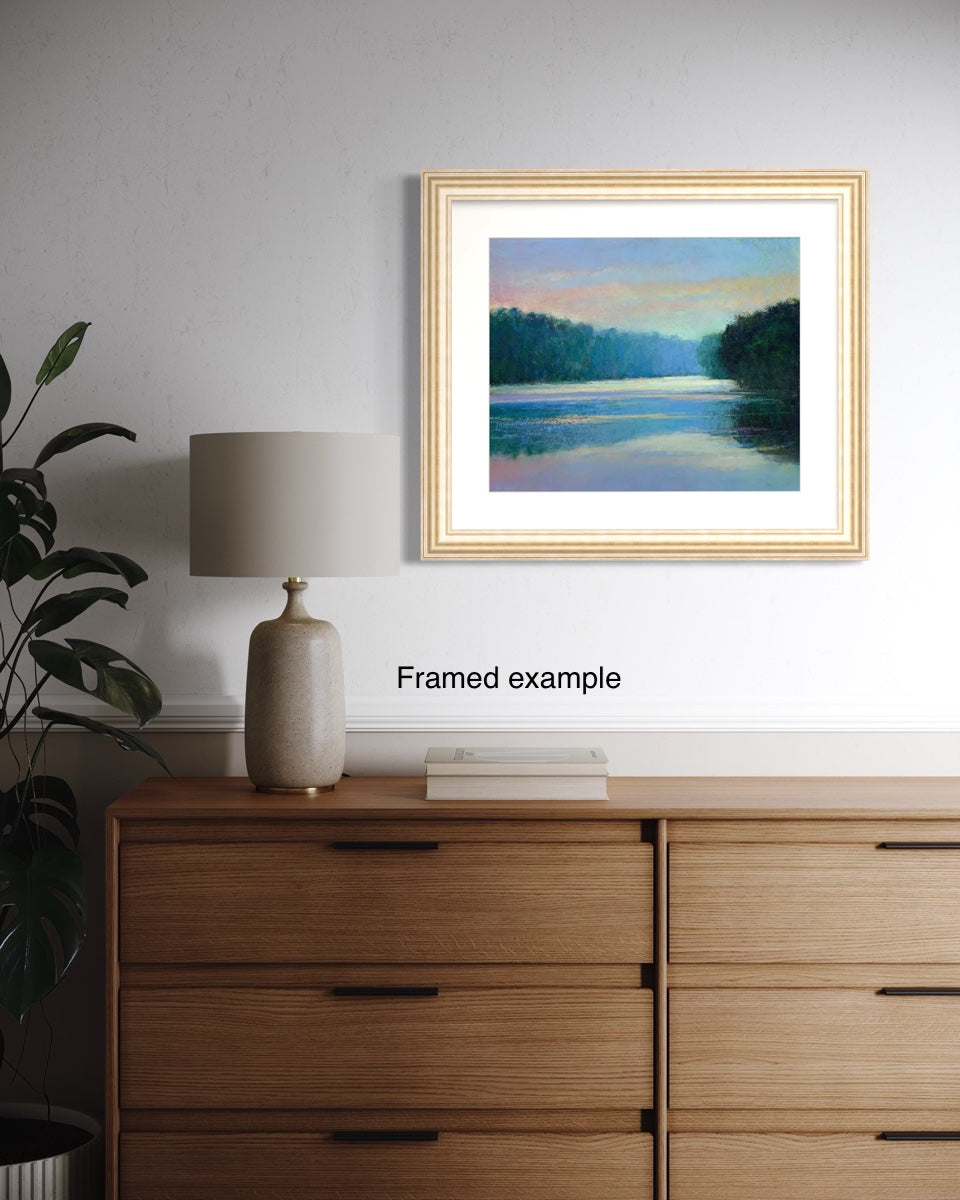 The Blue and Rose Lake - Original Painting