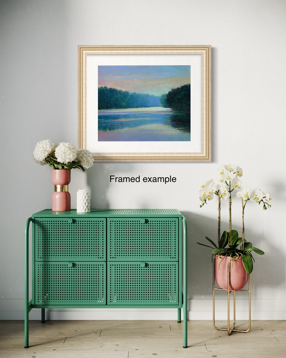 The Blue and Rose Lake - Original Painting
