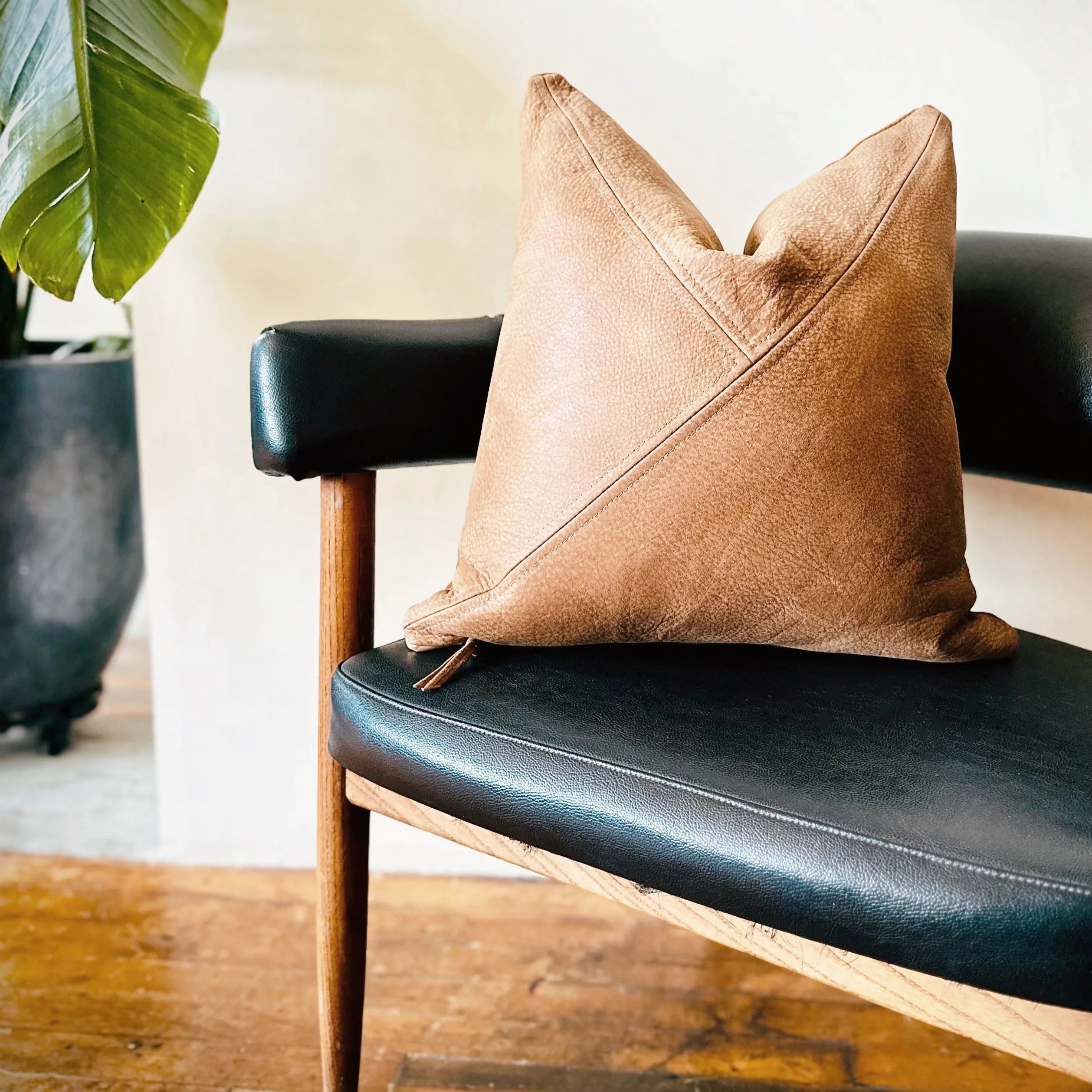 Whiskey Leather Accent Pillow
