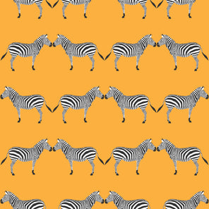 Zebras Bright Orange Wallpaper