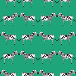 Zebras Green Wallpaper