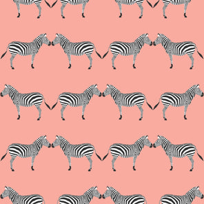 Zebras Light Pink Wallpaper