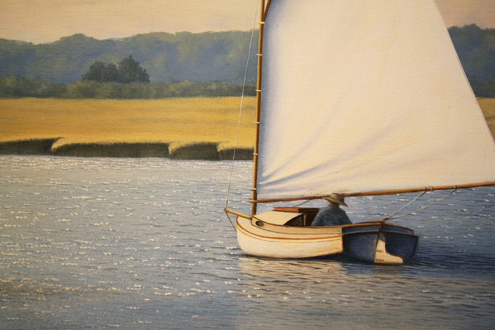 Detail shot of the main sailor and sailboat in "Sailor's Creek".