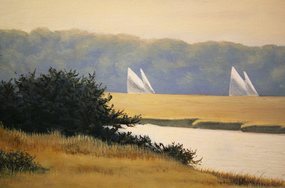 Detail shot of the sailboats in the distance in "Sailor's Creek".