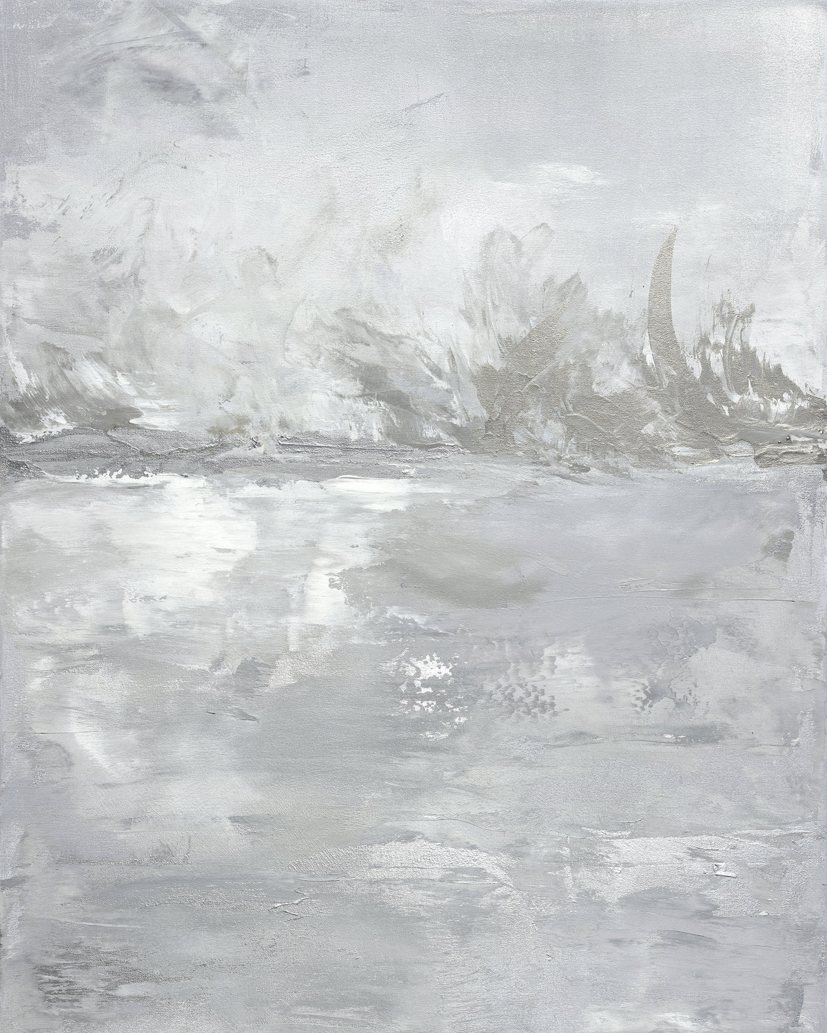 A grey and white abstract print by Julia Contacessi.