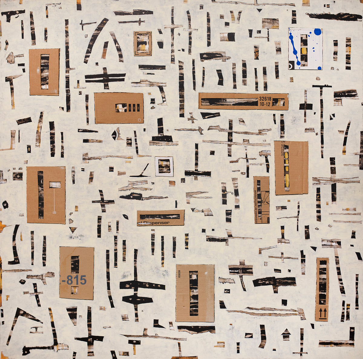 A brown and black abstract print by Sofie Swann.