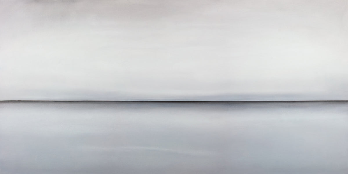 A light grey toned abstract landscape print by Tony Iadicicco.