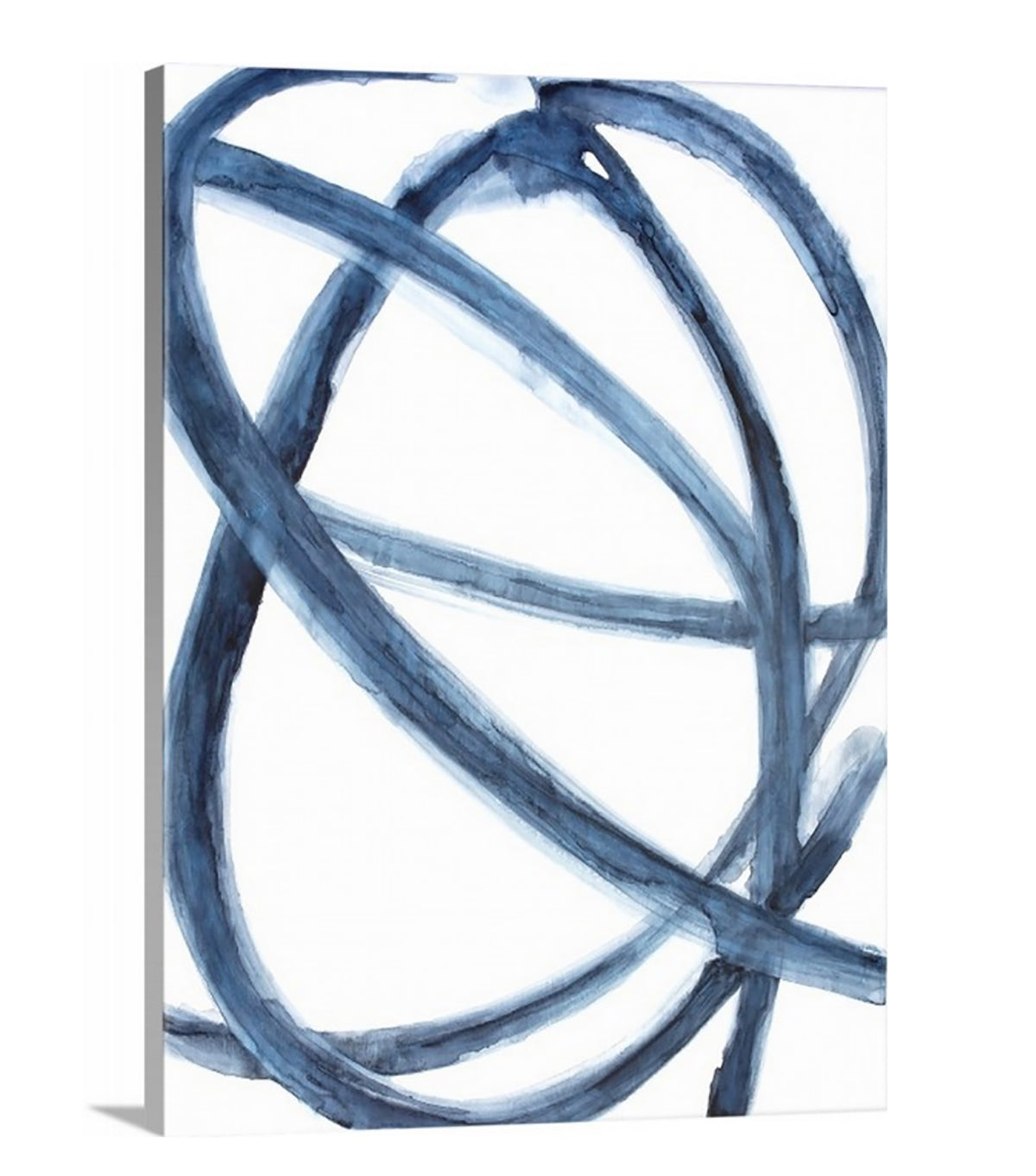 A print of Mary Gaspar's painting, Indigo Cell, on canvas.