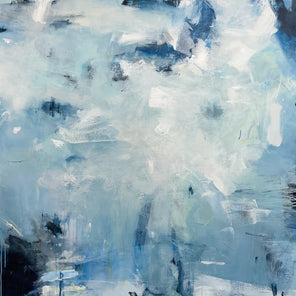 A blue abstract painting by Kelly Rossetti.