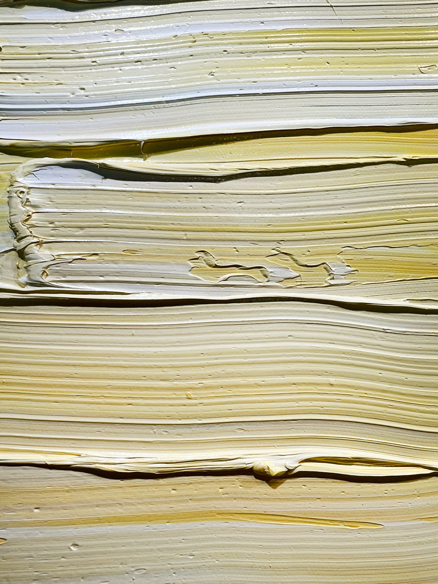 A up-close view of the texture of the painting.