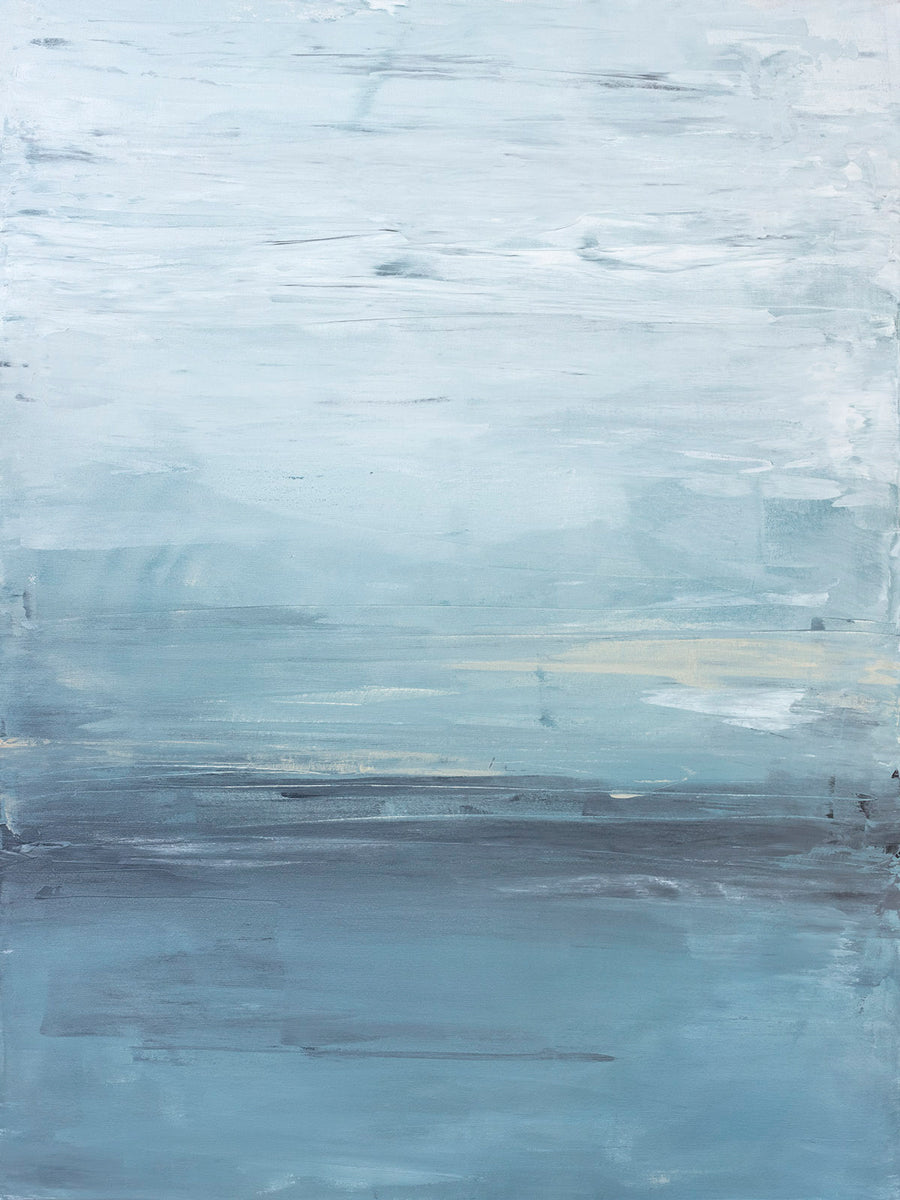 A blue abstract painting by Julia Contacessi. 