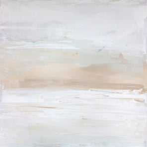 A neutral creme-colored abstract painting by Julia Contacessi. 
