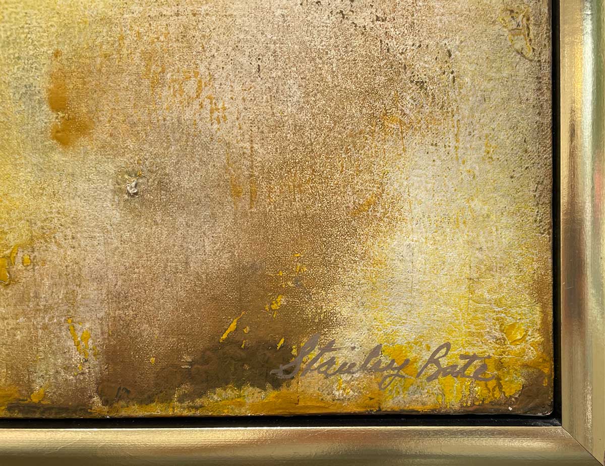 A close up of the artist's signature in the bottom right hand corner.