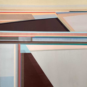 An abstract brown landscape painted by Shilo Ratner. Wired and ready to hang.