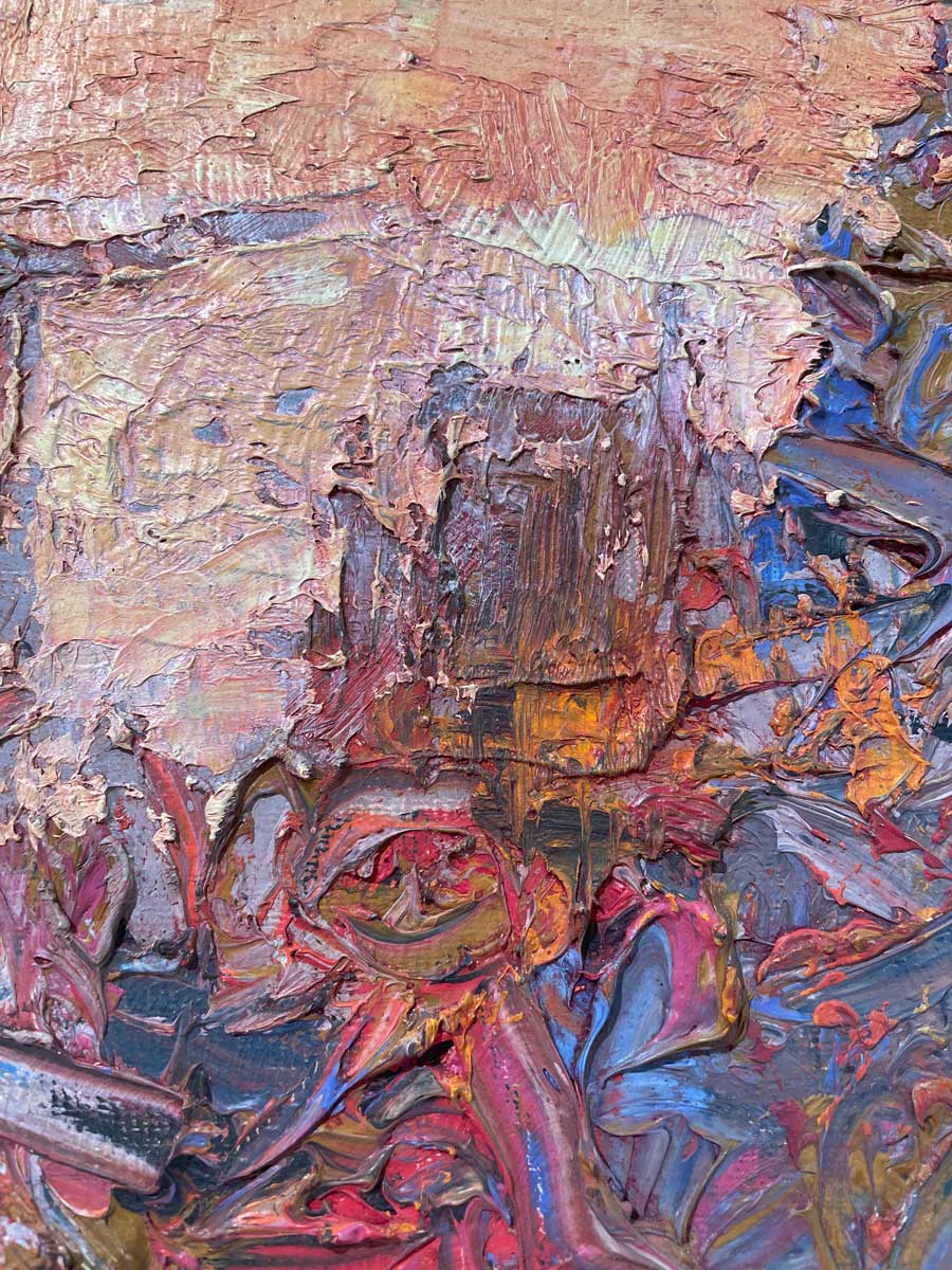 A close up of the texture of the variety of colors..