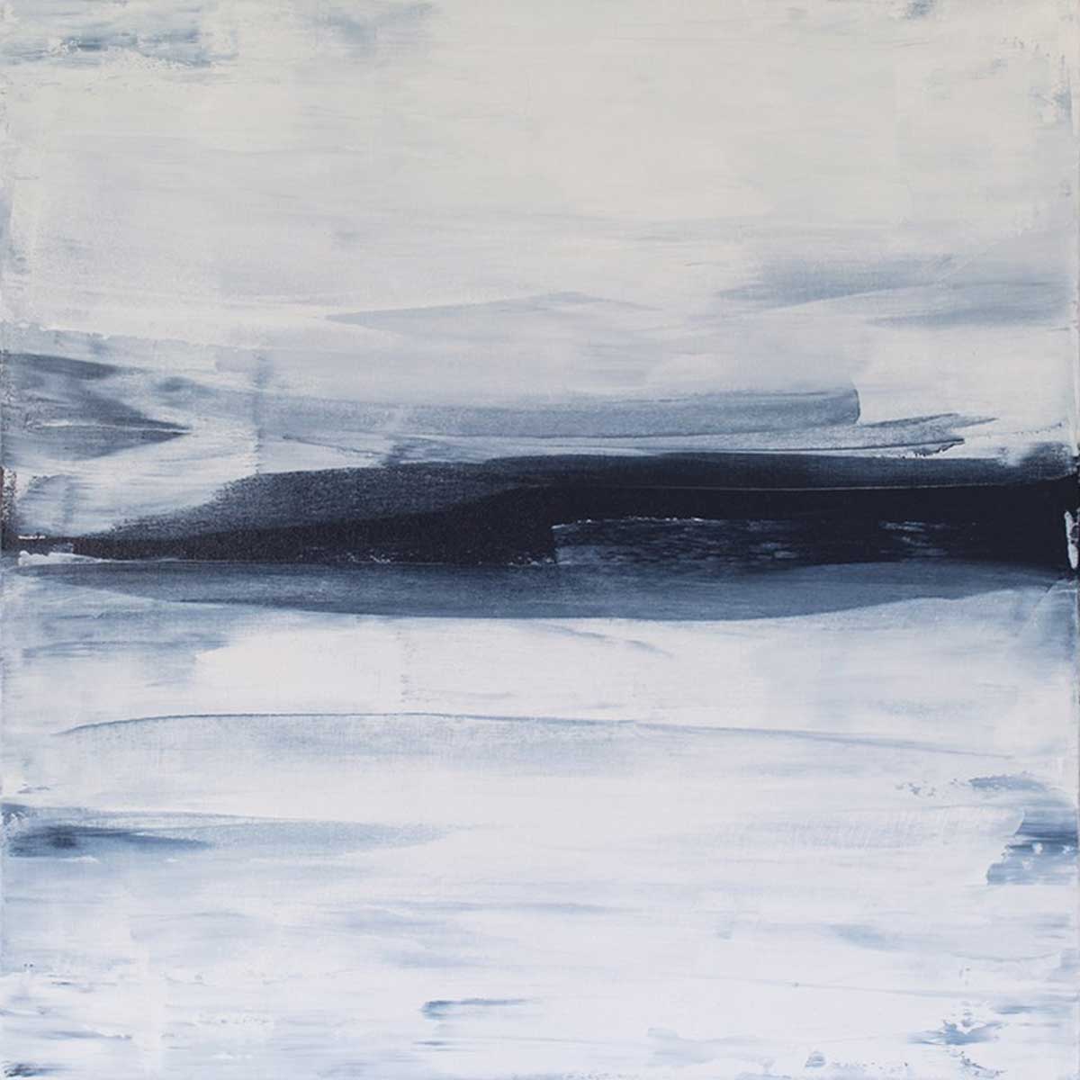 White and blue abstract painting by Julia Contacessi.