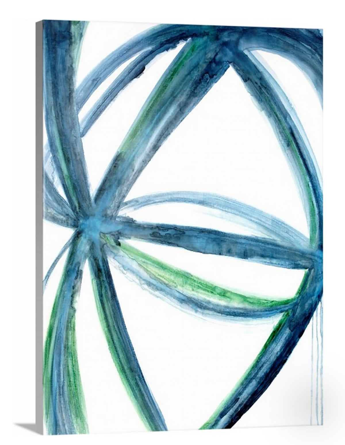 A print of Mary Gaspar's painting, Ocean Cell II, on canvas. 