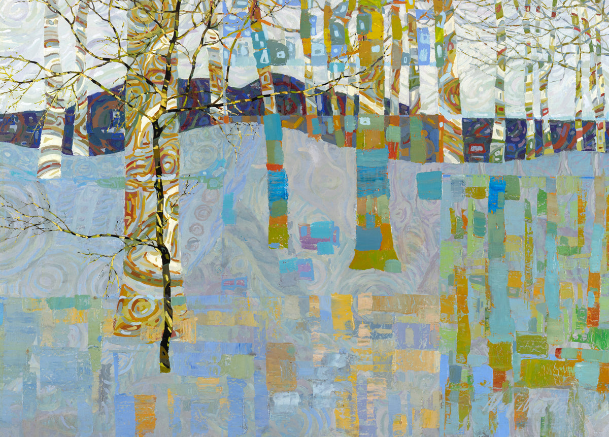 A multicolored abstract landscape by Ned Martin.
