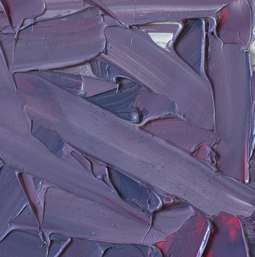 A close up view of the texture in the painting.