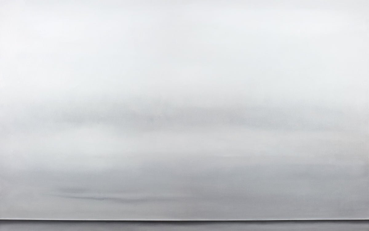 A tonal grey abstract landscape print by Tony Iadicicco.