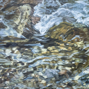 A painting of river rocks by John Harris.