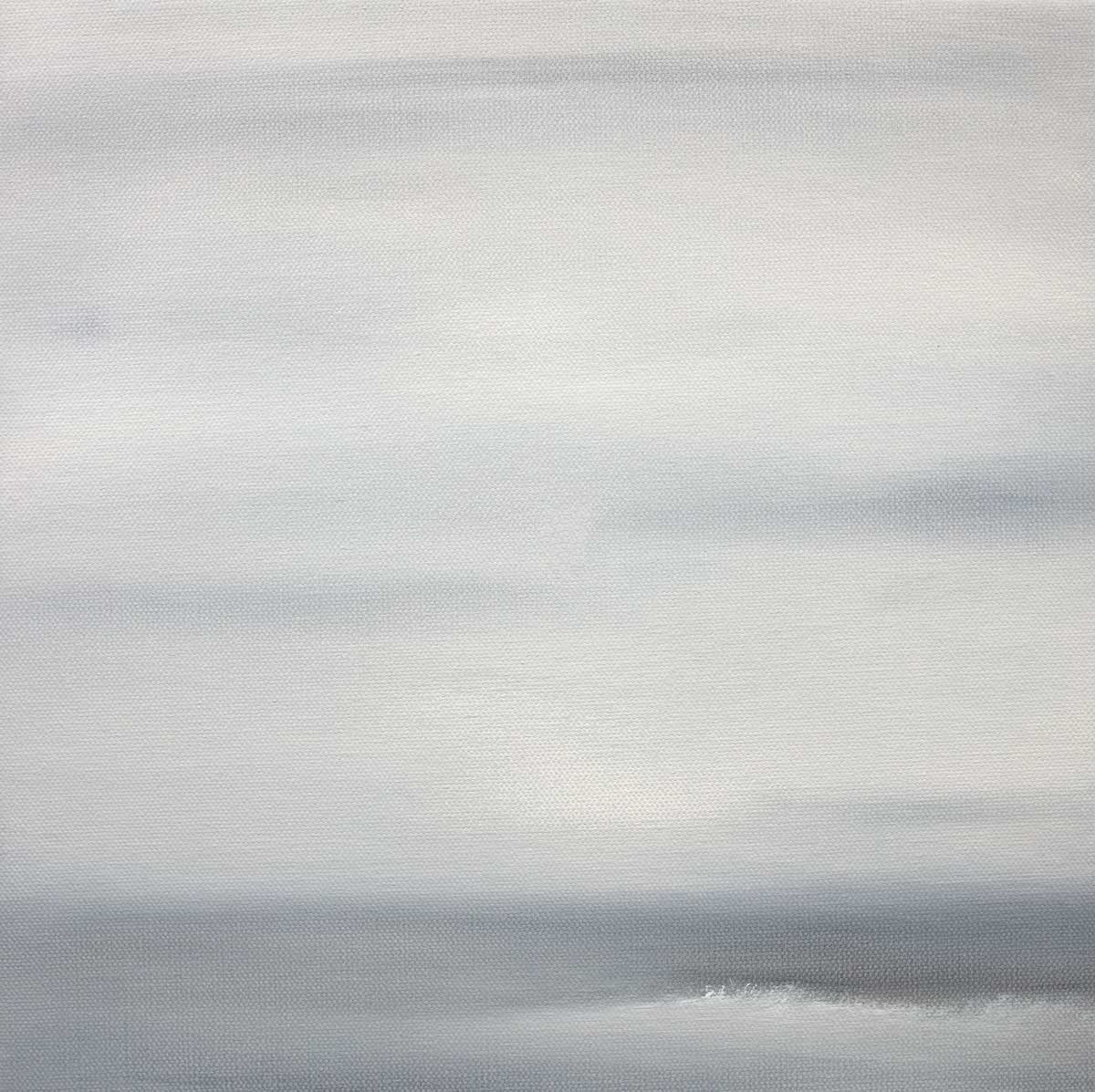 A tonal grey abstract painting by Tony Iadicicco.
