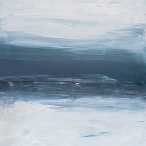 Bluish green and white abstract painting by Julia Contacessi.
