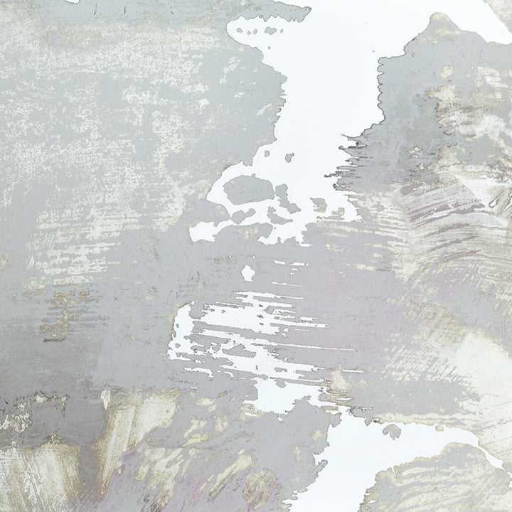 A small grey and silver painted art mirror by Alina B.