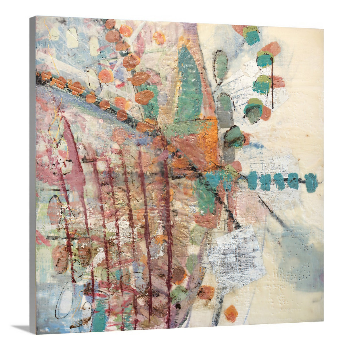 A side-angle view of a canvas print by Linda Bigness. 